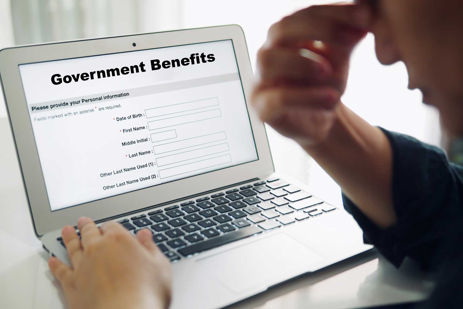 ●	Government benefits for income, food, and health insurance