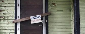 Eviction notice on door